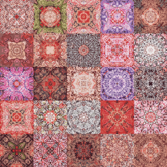 Abstract decorative patterns patchwork