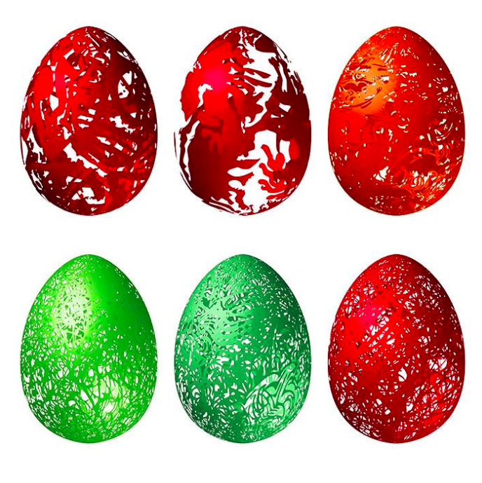 Abstract pattern mapped onto Easter eggs