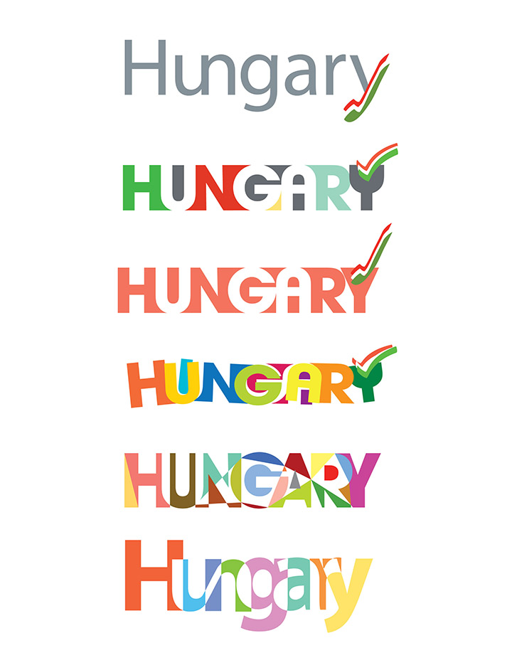 Logo variations on the word: HUNGARY